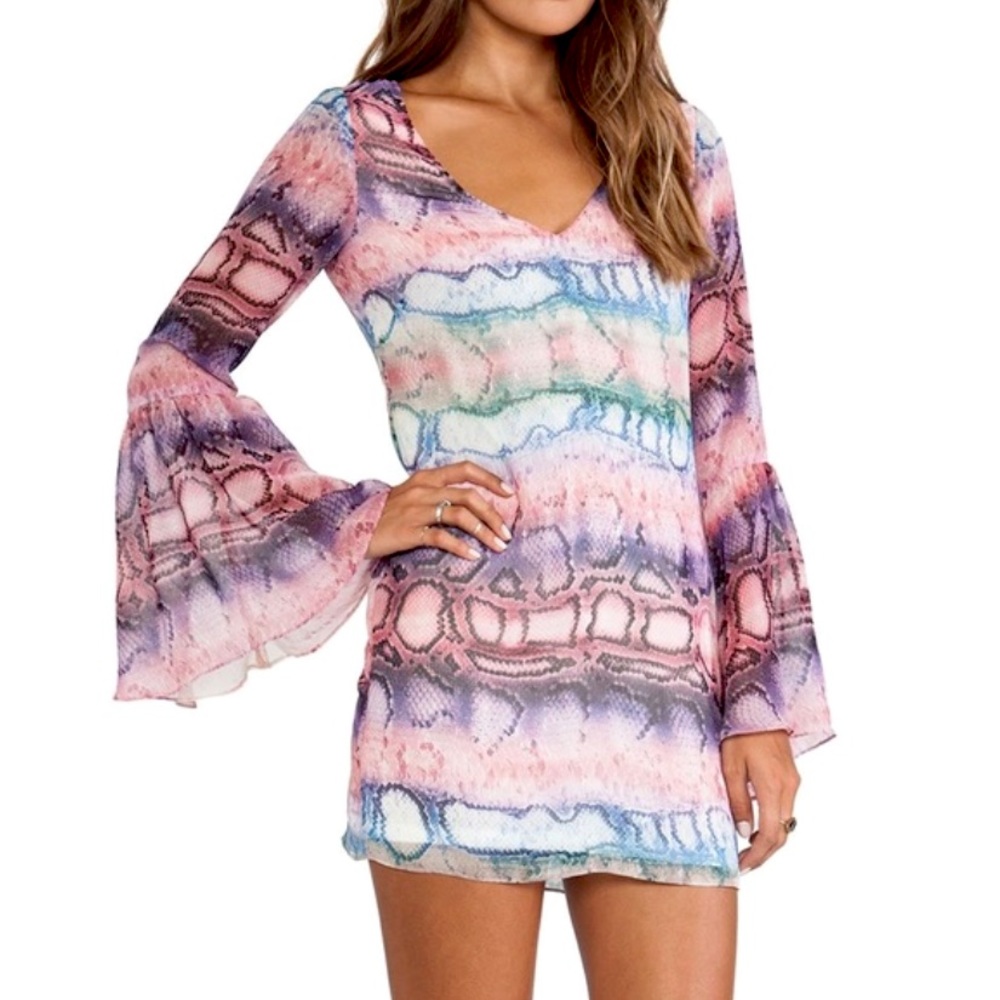Show Me Your Mumu Rainbow Python Mini Dress